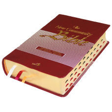 New Community Bible Pocket Leather PU Thumb Index Golden Edge Red